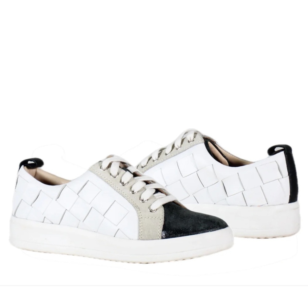 Diba True Nordstrom Yuli Ana Leather Sneaker in Black & White Women's Size 11